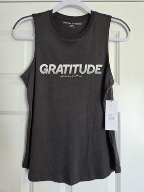 Spiritual Gangster 'Gratitude' Muscle Tank - Charcoal